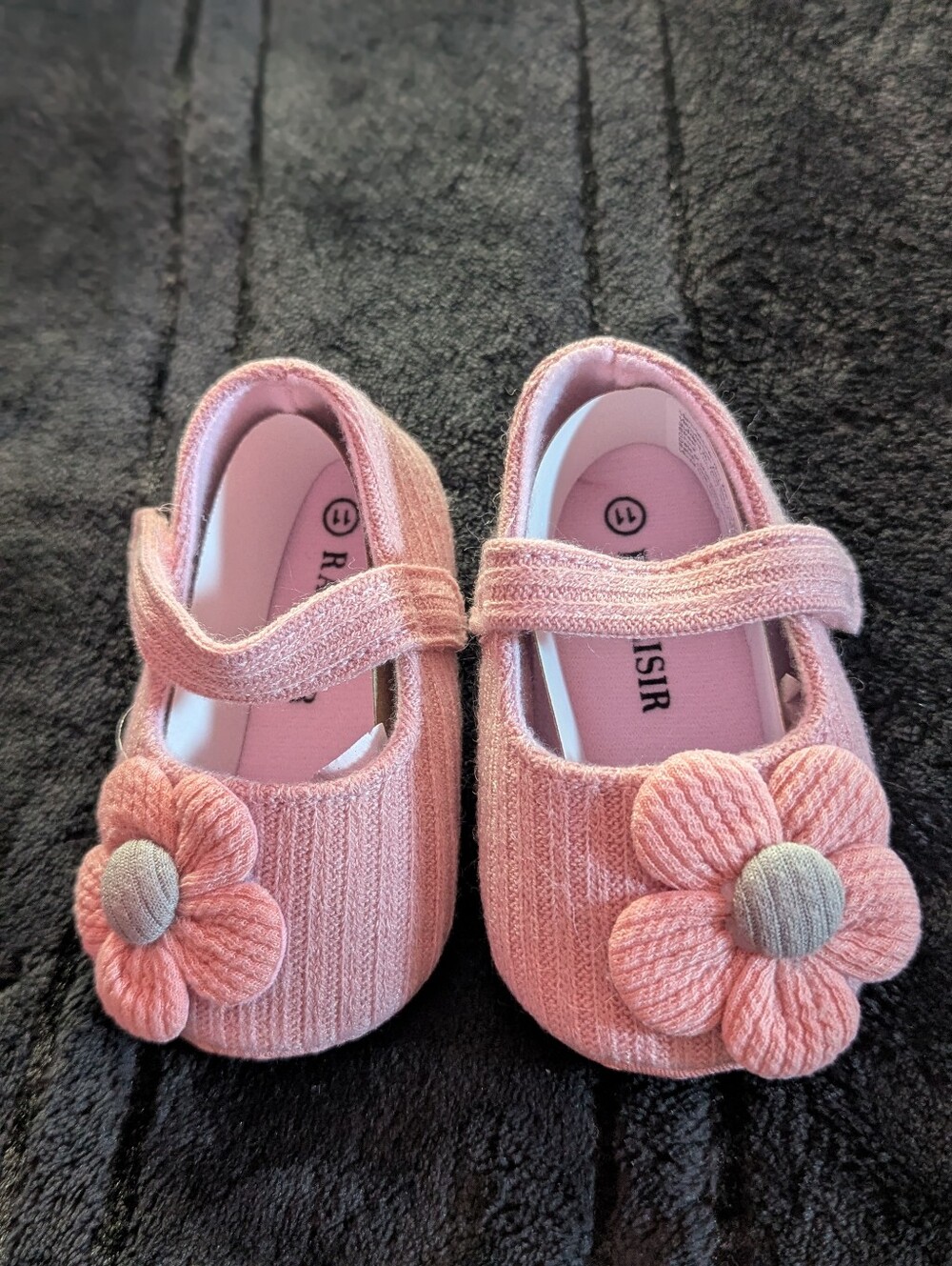 Pink Knit Mary Jane Baby Shoes